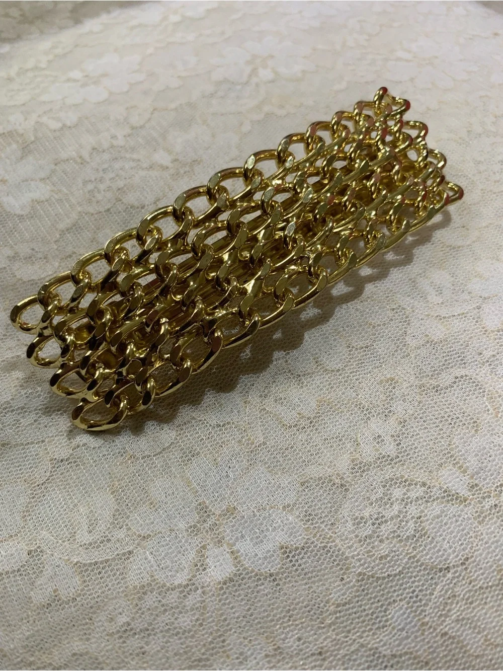 Gold Chain Link French Barrette Hair Clip | Statement Hair Accessory Curb Chain
